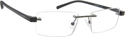 Oramont Lesebrille +2.75 in Schwarz Farbe PLBLK...