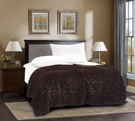 Silk Fashion Κουβέρτα Γούνινη Υπέρδιπλη 220x240εκ. Καφέ 5206978073304