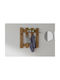 Asir Group Wall Hanger Wooden 4 Hooks Brown 70x18x70cm