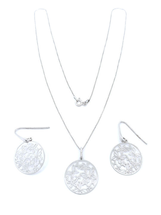PS Silver Set mit Halskette & Ohrringe aus Silber