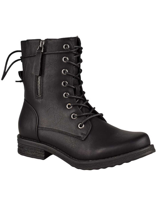 Yfantidis Women's Combat Boots Black