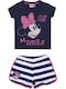 Παιδικό Σετ με Σορτς Καλοκαιρινό 2τμχ Μπλέ Minnie