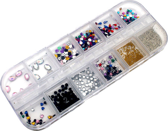 Set Case 12 Strass for Nails