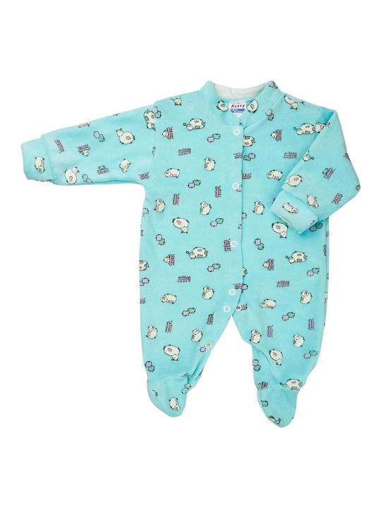 Bunny Bebe Baby Bodysuit Velvet turquoise