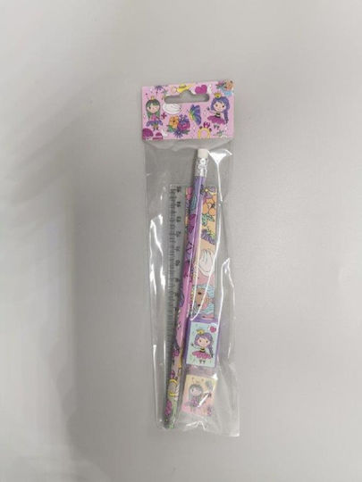 Kinder Schreibwarenset mit Bleistift, Radiergummi und Lineal