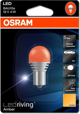 Osram Lampen PY21W-BAU15s LED Orange 12V 4W 1Stück