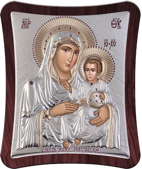 Slevori Icoană Maica Domnului cu Prunc Argintie 21x25 cm