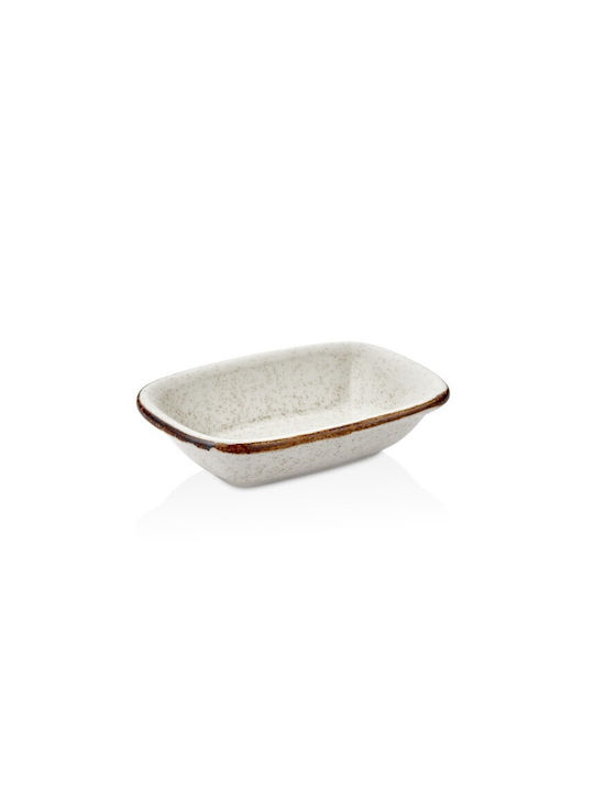 By Bone Serving Bowl Square made of Porcelain Effect Dust 16x11cm 12pcs