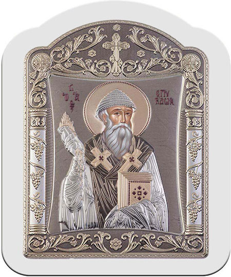 Slevori Imaginea sfântul Spiridon Argint 14.3x18.2cm