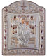Slevori Heiligenikone Gottesmutter Panagia Pantanassa Silber 29x39cm