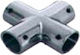 Adaptor Copertină Barcă cu Lungime 22mm Culoare Argintie