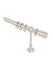 Frans Metallisch Vorhangstange Bar Doppel mit Schiene Φ25mm 180cm Nickel Satin