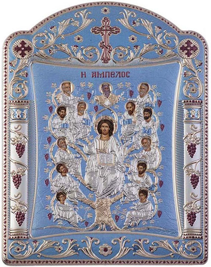 Slevori Εικόνα Исус Христос Silver 16.7x22.4см.