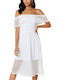 Rut & Circle Midi Φόρεμα Λευκό
