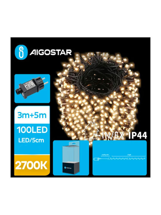 100 Lichterketten LED 5m. Warmes Weiß in Zeiche...