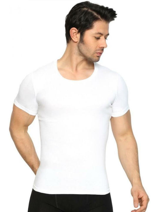 Tricou De Corp Pentru Bărbați Mâneca Scurtă În Culoare Albă
