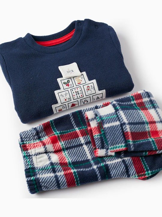Zippy Kinder Schlafanzug Winterlich Fleece Dark Blue Set