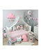 Baby Star Κουνουπιέρα Κούνιας Tiny Friends από Τούλι Ροζ 520x180x180εκ.