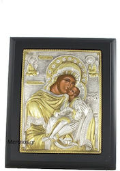 Mertzios.gr Heiligenikone Gottesmutter mit Kind Silber 14x17cm Mertzios.gr Heiligenikone Gottesmutter mit Kind Silber 14x17cm