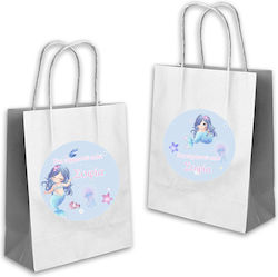 Paper Bag for Gift with Theme "Mermaids" White 22x8x18cm.