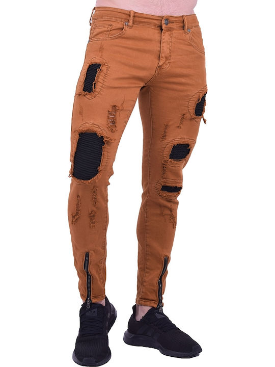 Men's Jeans Pants with Slim Fit Beige