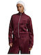 Short Women's Cardigan with Zipper Burgundy