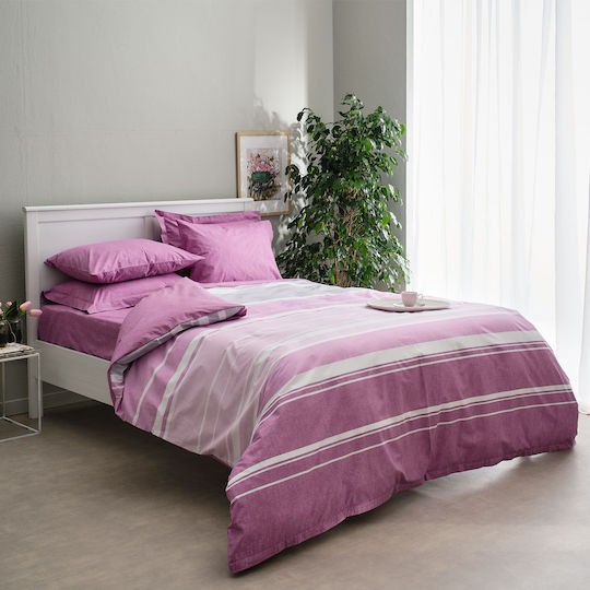 Charalambidis Textiles Duvet Queen 220x240cm Lines Pink 350 GSMGsm