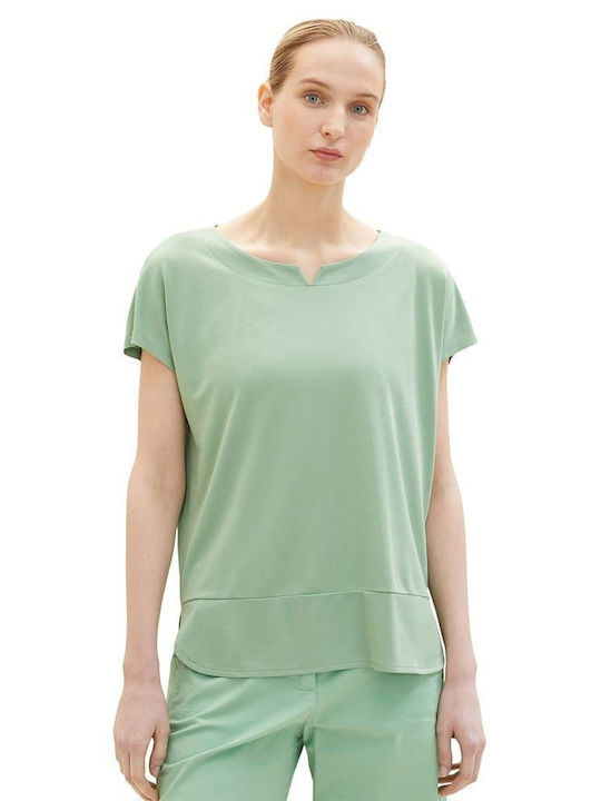 Tom Tailor Women's Blouse Short Sleeve Green