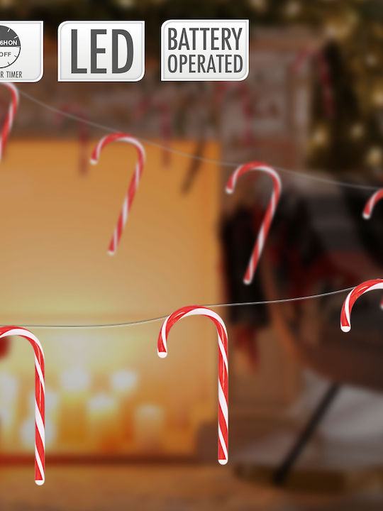 ECD Germany Illuminated Christmas Figure Candy White Length 9.5cm Candy Cane