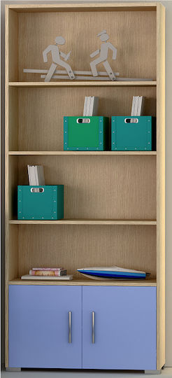 Βιβλιοθήκη Δαπέδου Ξύλινη Δρυς Λαχανί 75x30x180cm
