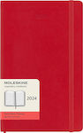 Moleskine Soft Large Ημερήσια Ατζέντα Κόκκινη 2024 13x21cm Scarlet Red