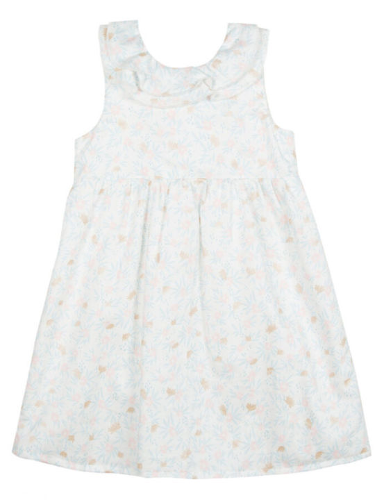 3 Pommes Kids Dress Floral white, pink, seafoam green