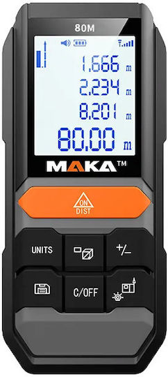 Maka Technology Μέτρο Laser MK201 με Εύρος Μέτρησης 0.03m-80m