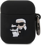 Karl Lagerfeld Karl Husă Silicon în culoarea Negru pentru Apple AirPods 1 / AirPods 2