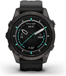 Garmin Epix Pro Sapphire Edition Titanium Αδιάβροχο Smartwatch με Παλμογράφο (Carbon Gray DLC Titanium with Black)