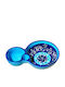 Ceramic Dessert Divided Serving Plate with 3 Slots Blue