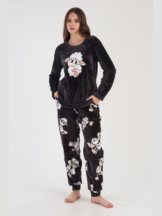 Vienetta Secret Winter Women's Pyjama Pants Gray Vienetta