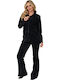 Lydia Creations Winter Women's Pyjama Set Velvet Black