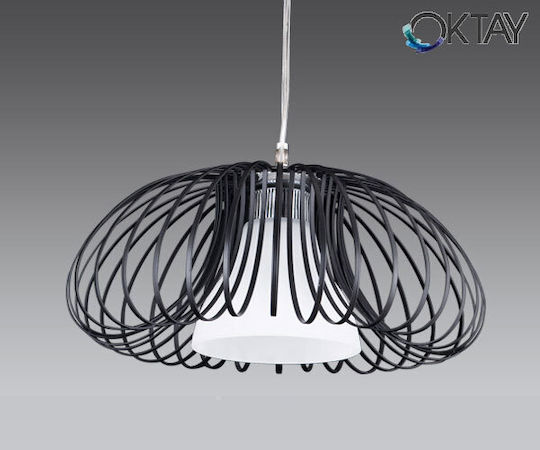Oktay LED Κρεμαστό Φωτιστικό Μαύρο 35εκ.