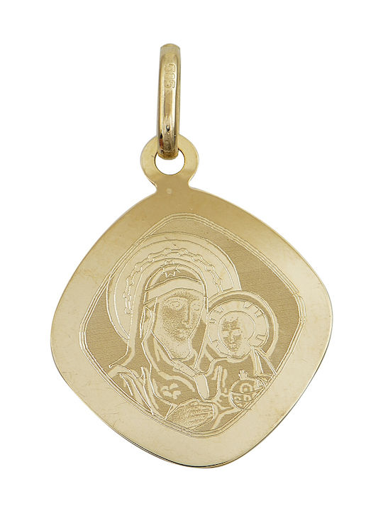 Koumian Pendant Kids Talisman with Virgin Mary from Gold 14K