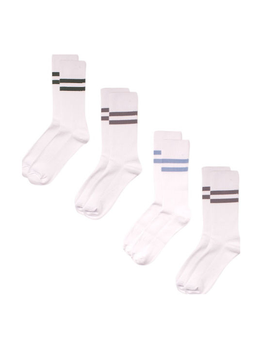 Closet22 Herren Gemusterte Socken Weiß 4Pack