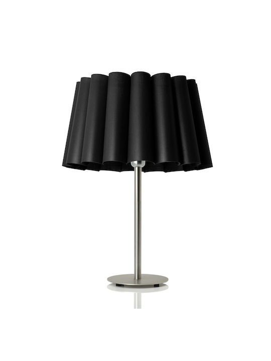Veis Metal Table Lamp for Socket E27 with Black Shade and Silver Base