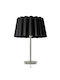 Veis Metal Table Lamp for Socket E27 with Black Shade and Silver Base