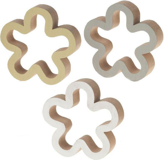 Synchronia Decorative Flower made of Wooden 11.3x11.3x2.5cm 1pcs