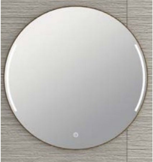 Savvopoulos Oglindă de Baie Rotundă Lumini LED 80x80cm Bronz