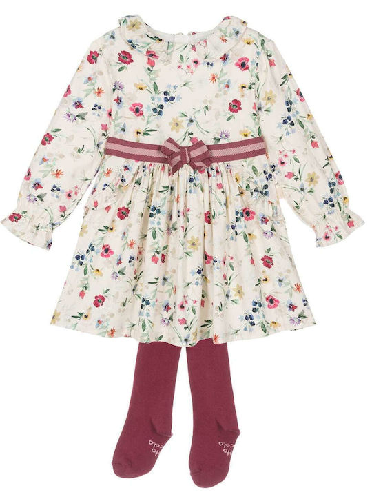 Children's Dress Long Sleeve Set with Tights Embrime