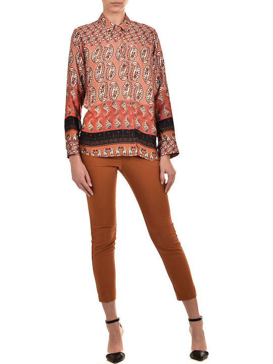 Damen Stoff Hose Tabac Brown