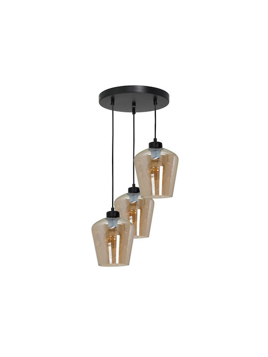 Milagro Pendant Light Three-Light for Socket E27 Brown