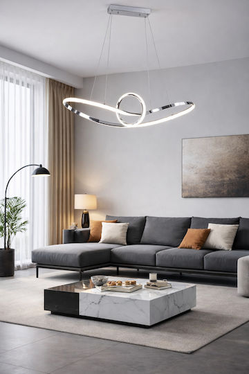 Universo Illuminazione LED Lumini Suspendate Alb 87x22cm Universo Illuminazione LED Lumini Suspendate Alb 87x22cm