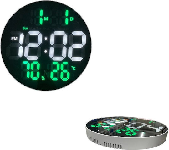 LED Wanduhr Digital Kunststoff Weiß